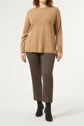 Persona (by Marina Rinaldi) ORCHE VISCOSE YARN-DYED FABRIC TROUSERS