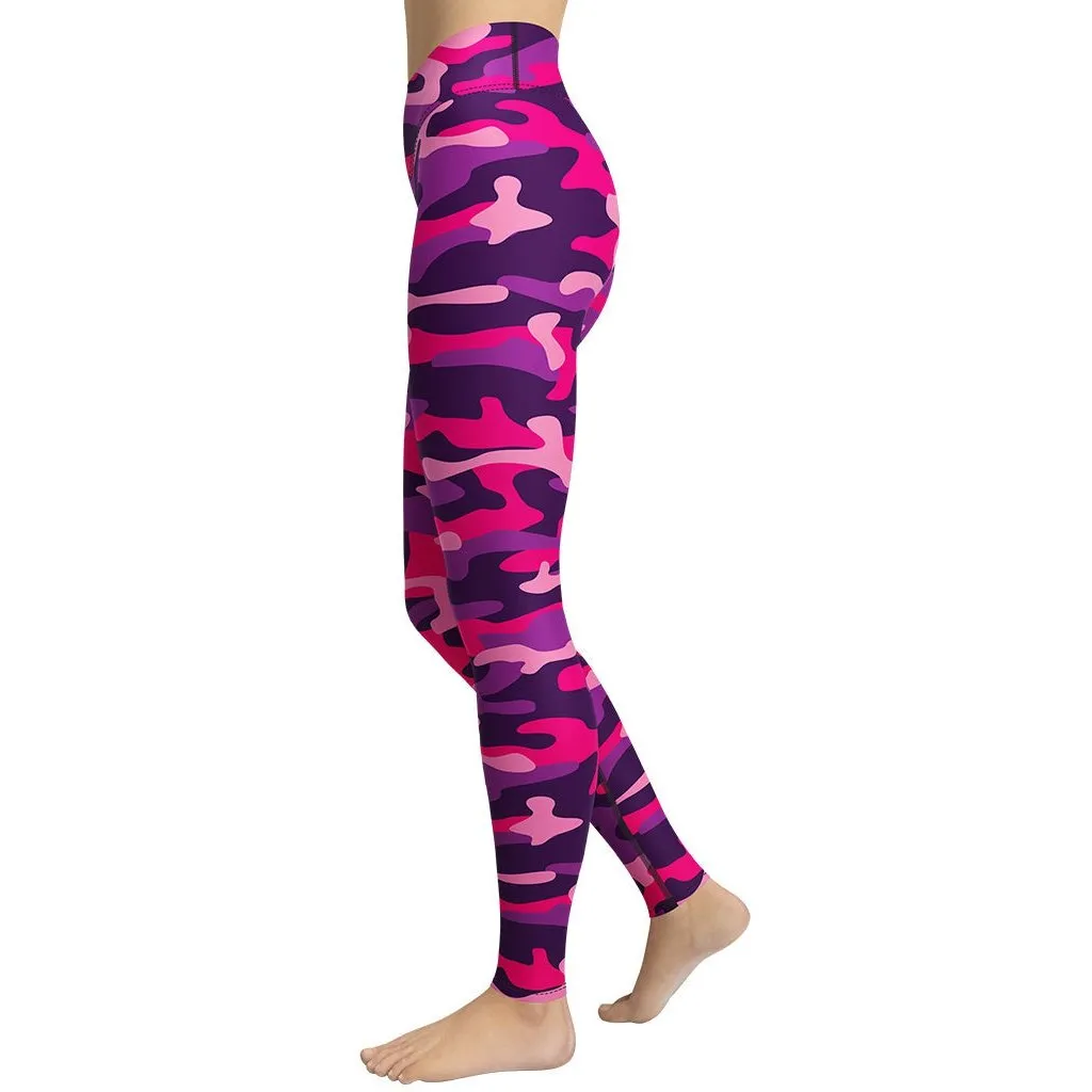 Pink & Purple Camo Yoga Leggings