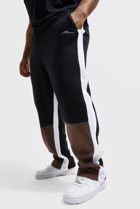 Plus Wide Leg Man Colour Block Joggers | boohooMAN UK