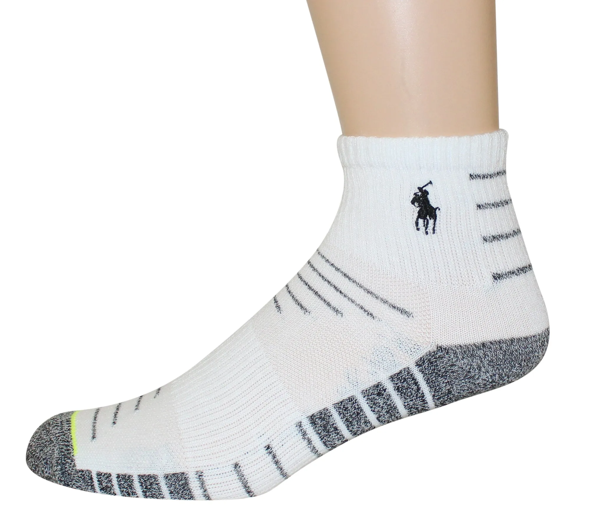 Polo Ralph Lauren 3-Pack Athletic Ladder Stripe Quarter Sock Polo Embroidery