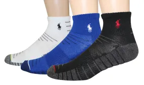 Polo Ralph Lauren 3-Pack Athletic Ladder Stripe Quarter Sock Polo Embroidery