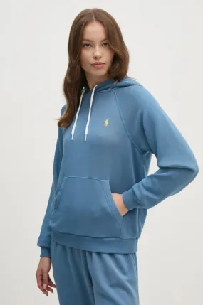 Polo Ralph Lauren cotton sweatshirt women's blue color hooded 211935583