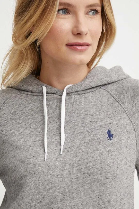 Polo Ralph Lauren cotton sweatshirt women's gray color hooded 211935583