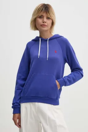 Polo Ralph Lauren cotton sweatshirt women's violet color hooded 211935583