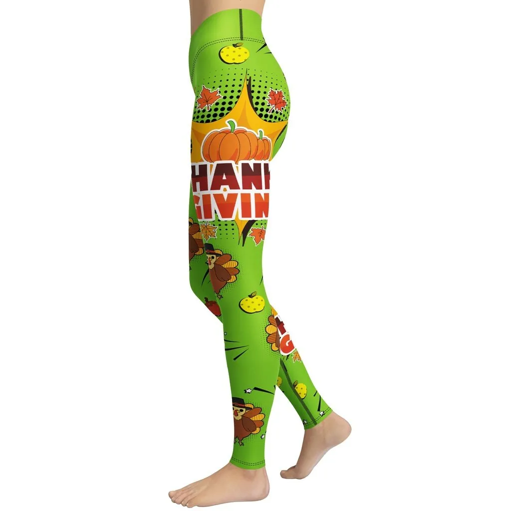 Pop Art Thanksgiving Yoga Leggings