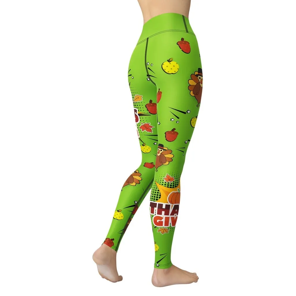 Pop Art Thanksgiving Yoga Leggings