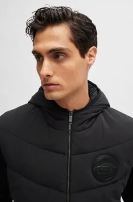 Porsche x BOSS mixed-material hooded jacket with special branding