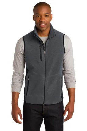 Port Authority R-Tek Pro Fleece Full-Zip Vest F228 Charcoal Heather/ Black