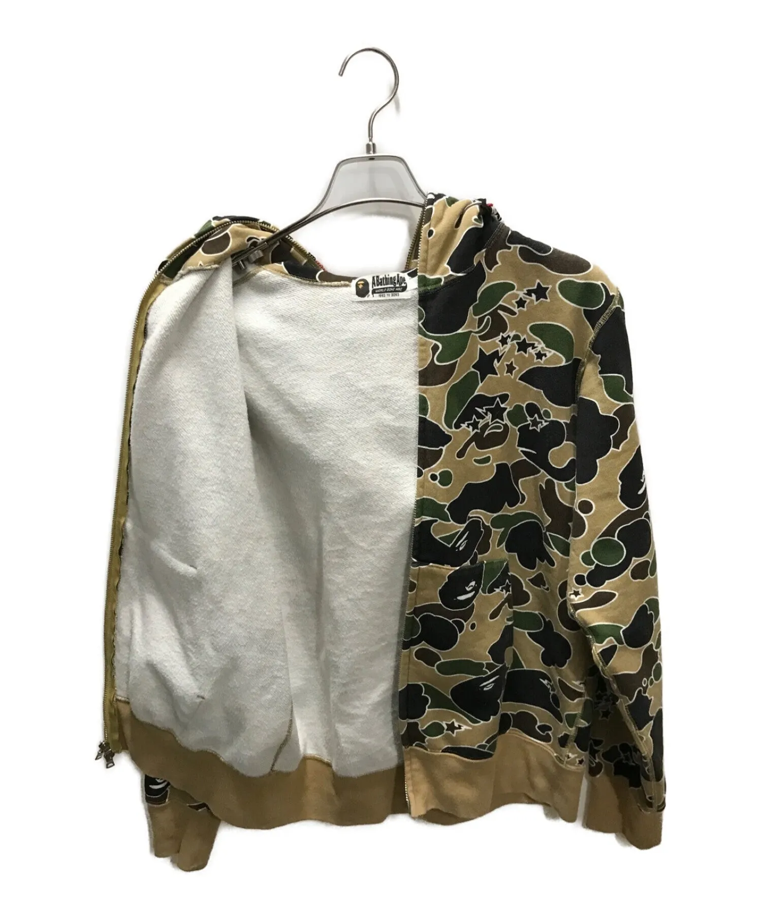 [Pre-owned] A BATHING APE Camo Zip-up Shark Hoodie 001zph801004m