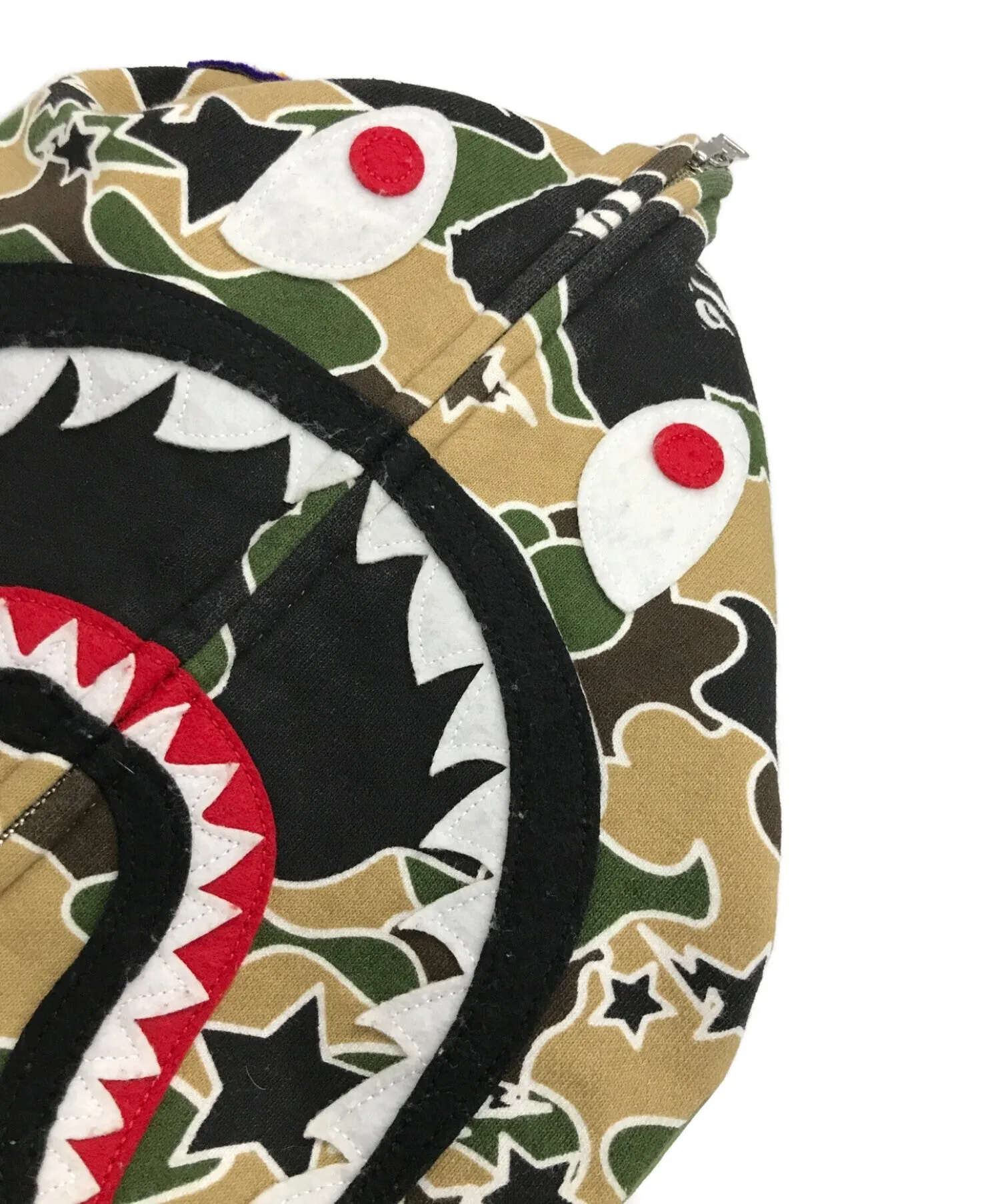 [Pre-owned] A BATHING APE Camo Zip-up Shark Hoodie 001zph801004m