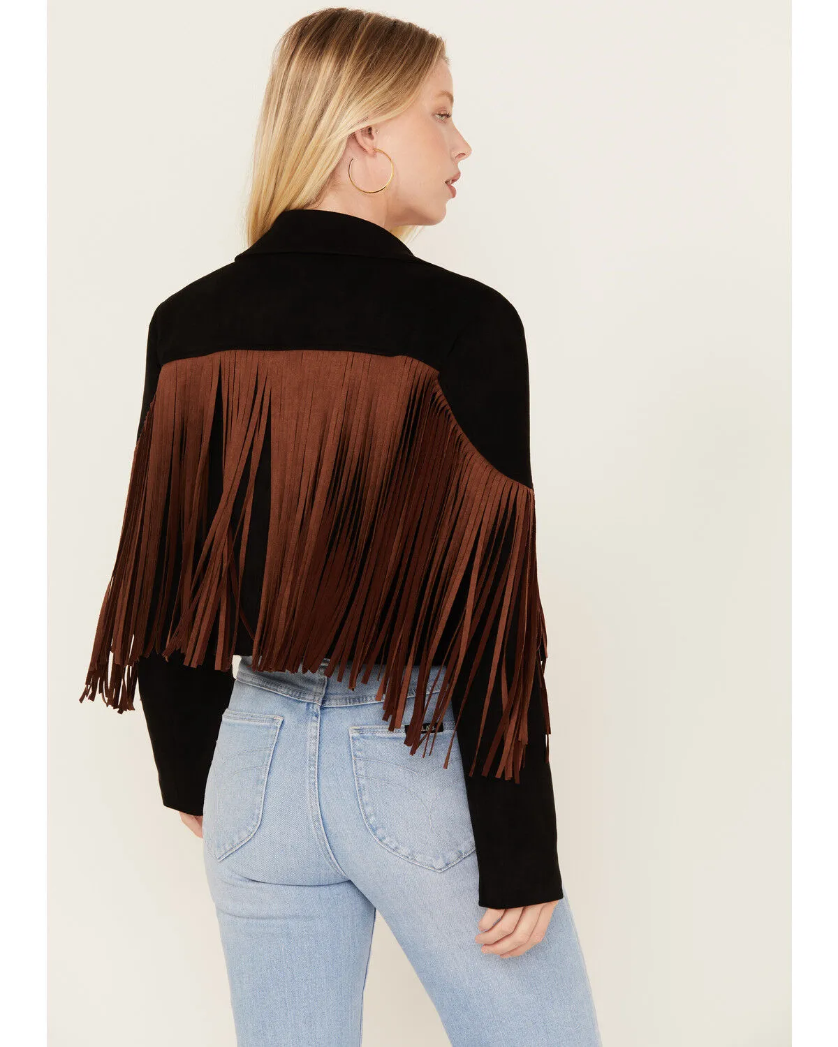 Product Name:  Saints & Hearts Girls' Faux Suede Cropped Fringe Jacket