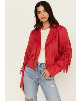 Product Name:  Saints & Hearts Women's Faux Suede Cropped Fringe Jacket