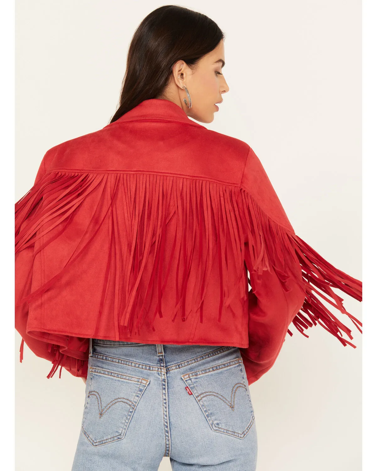 Product Name:  Saints & Hearts Women's Faux Suede Cropped Fringe Jacket