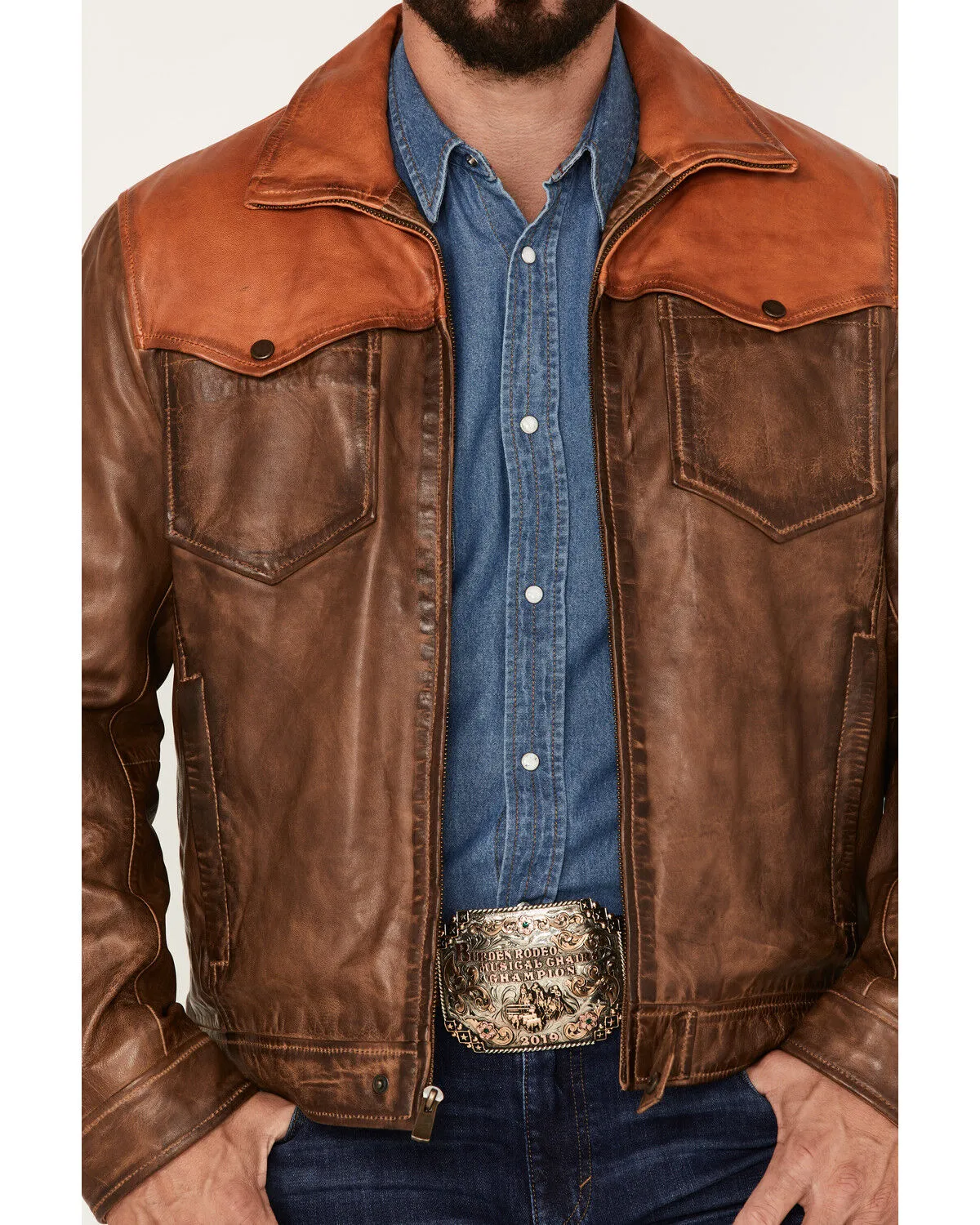 Product Name:  Scully Men's Color Block Leather Jacket