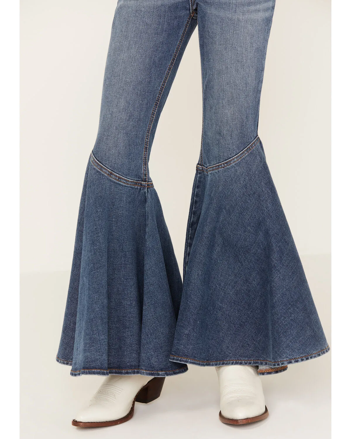 Product Name:  Shyanne Girls' Medium Wash Ruffle Trumpet Flare Jeans