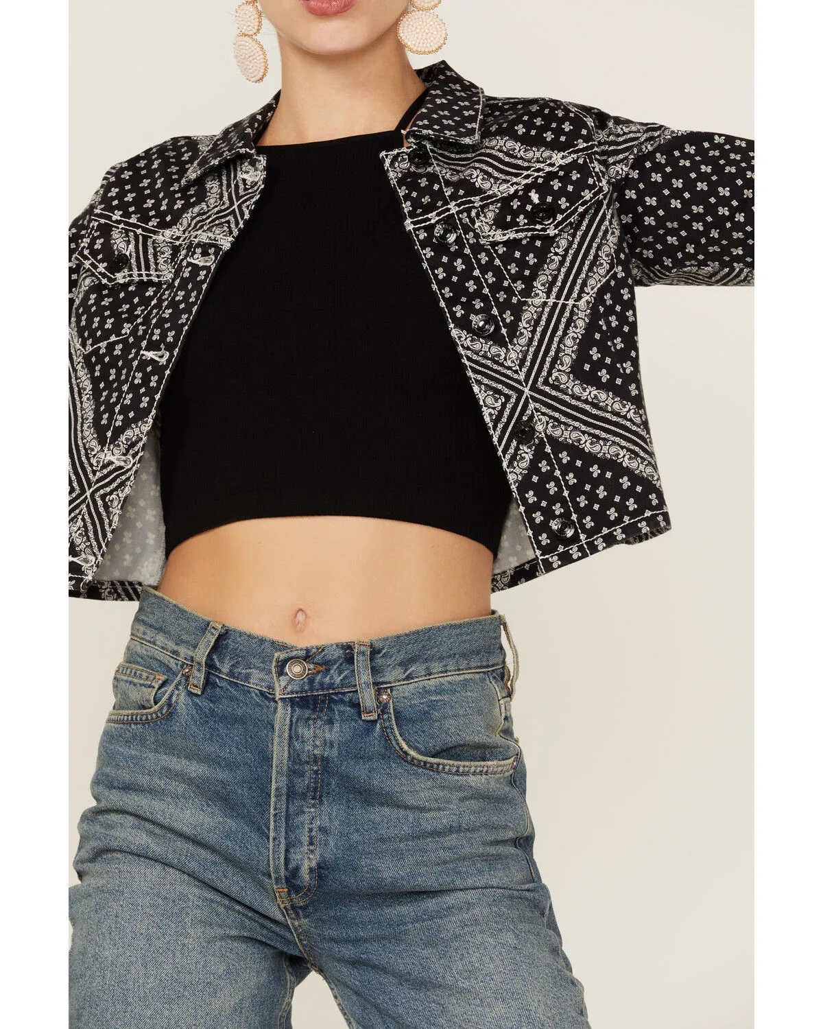 Product Name:  Shyanne Women's Bandana Print Relaxed Cropped Jacket