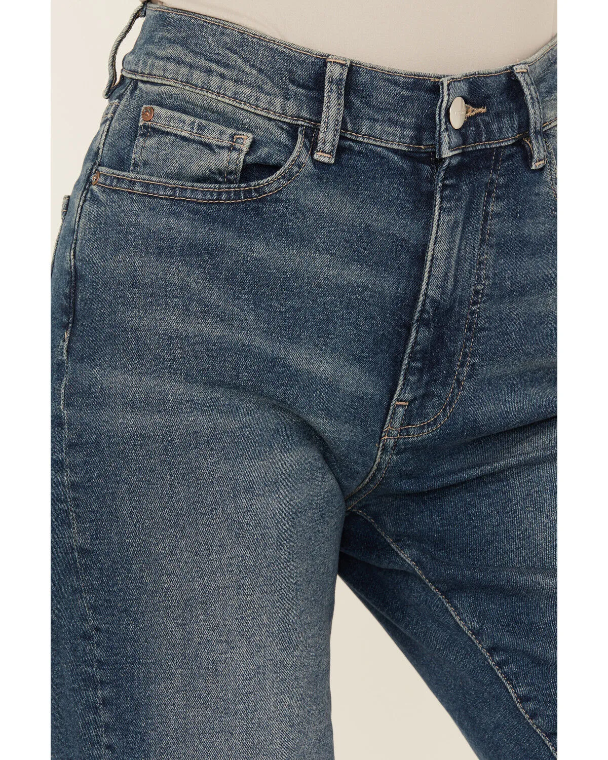 Product Name:  Warp + Weft Women's Ase Dark Wash High Rise Straight Stretch Denim Jeans