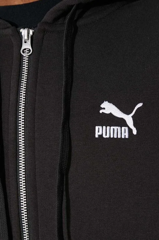 Puma cotton sweatshirt BETTER CLASSICS men's black color hooded smooth 624247