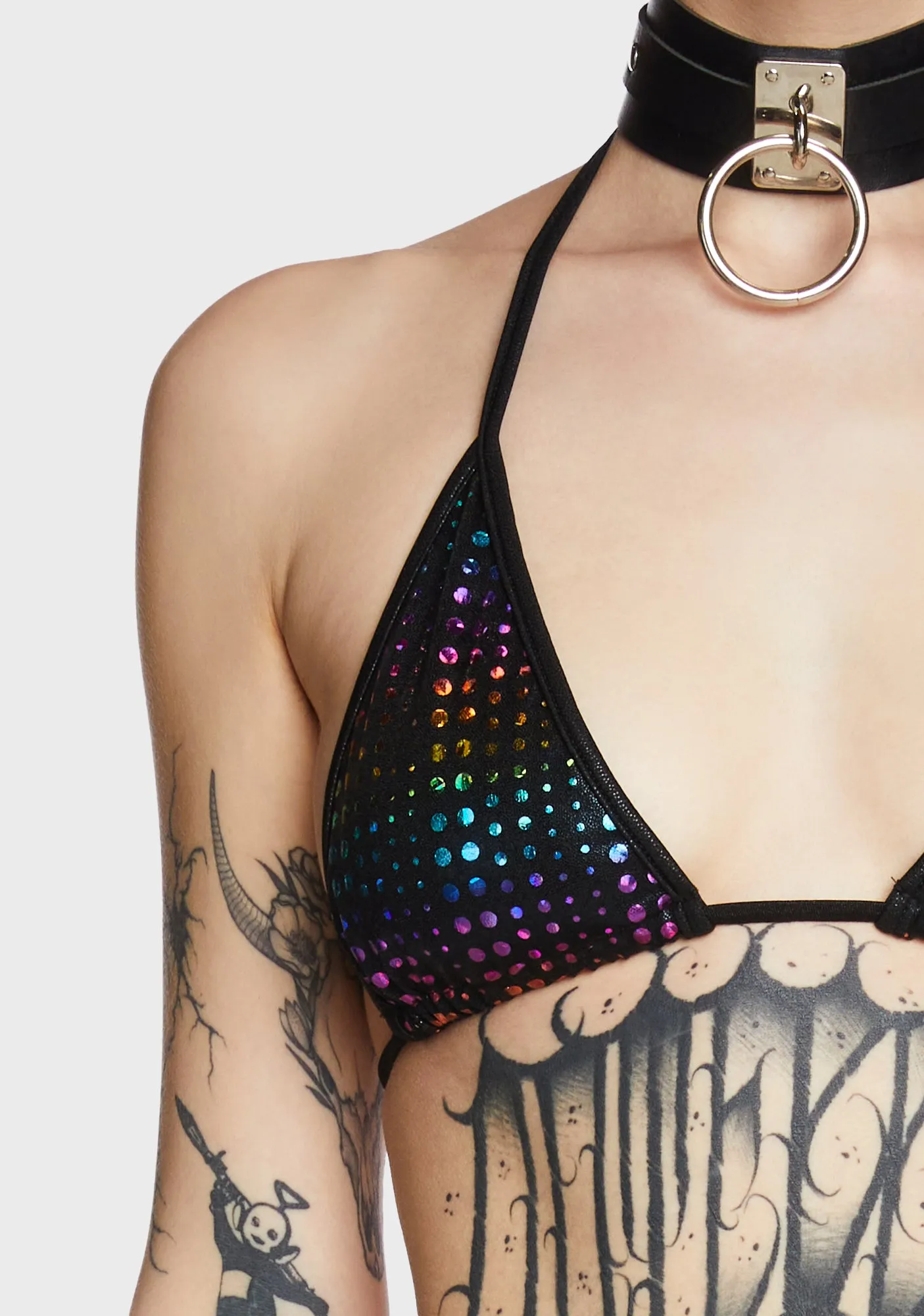 Rainbow Dot Bikini Top-