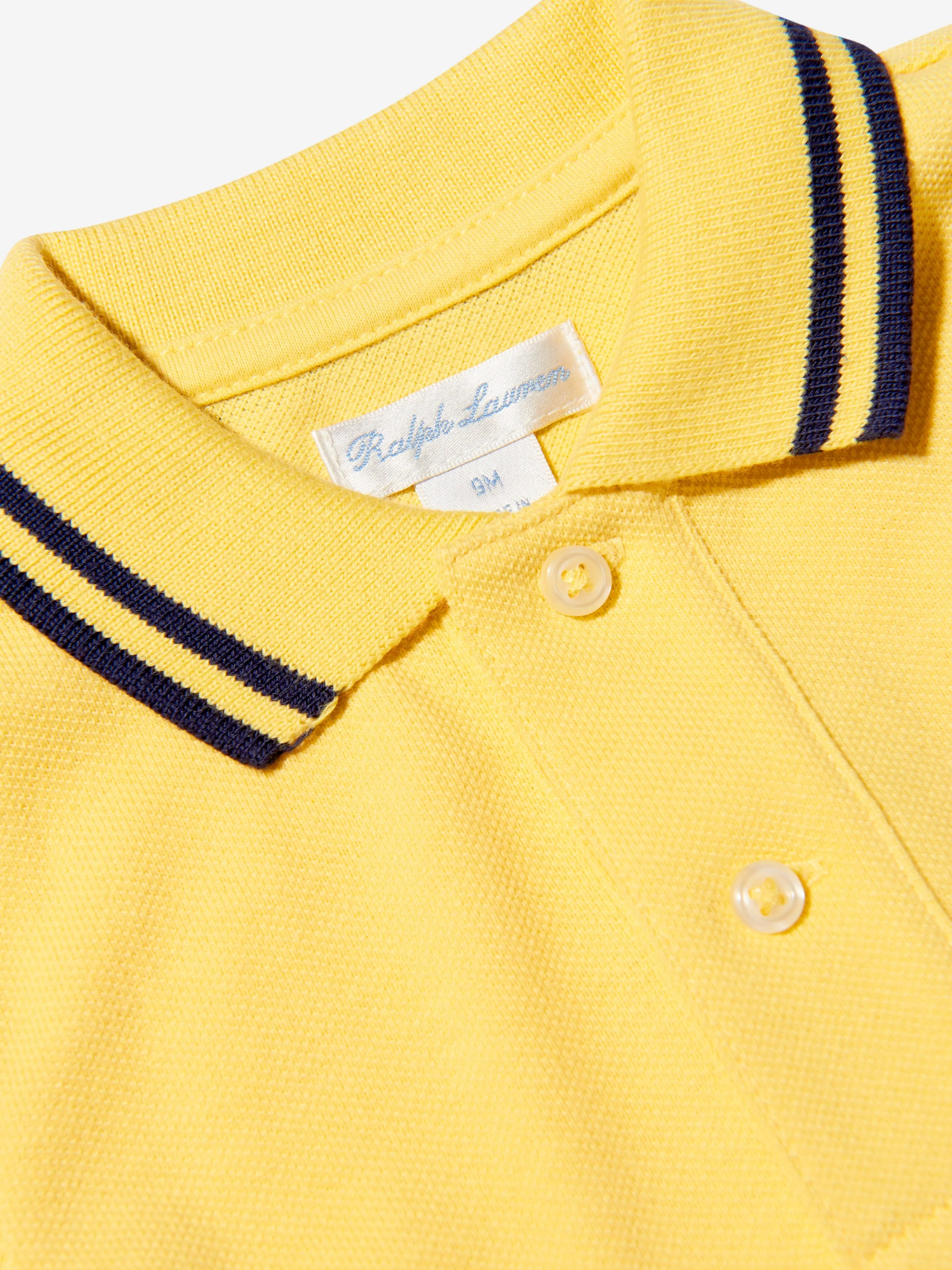 Ralph Lauren Baby Boys Bear Polo Romper in Yellow