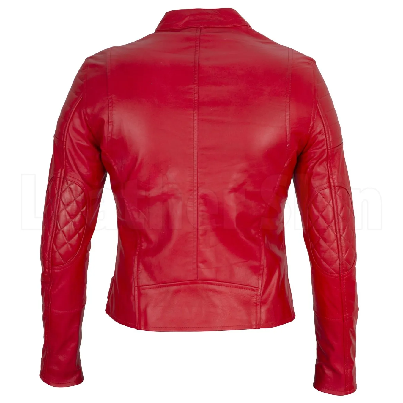 Red Belted Leather Jacket for Women | Leather Skin Shop - Leather Skin Shop