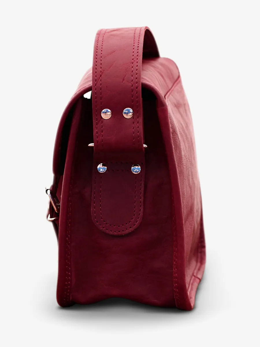 Red Leather Shoulder Bag - LaSacoche S Deep Red | PAUL MARIUS