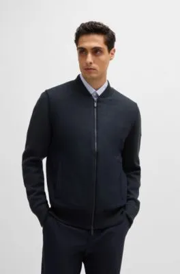 Regular-fit zip-up jacket with padded front panel