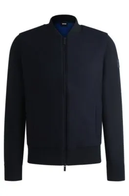 Regular-fit zip-up jacket with padded front panel