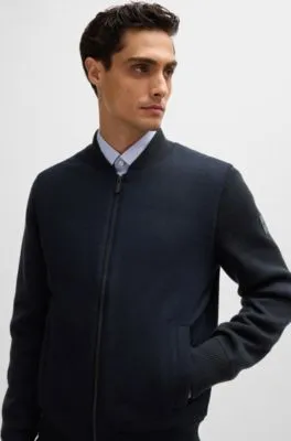 Regular-fit zip-up jacket with padded front panel