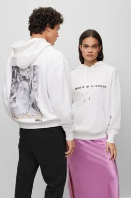 Relaxed-fit cotton-terry hoodie with Frida Kahlo graphic