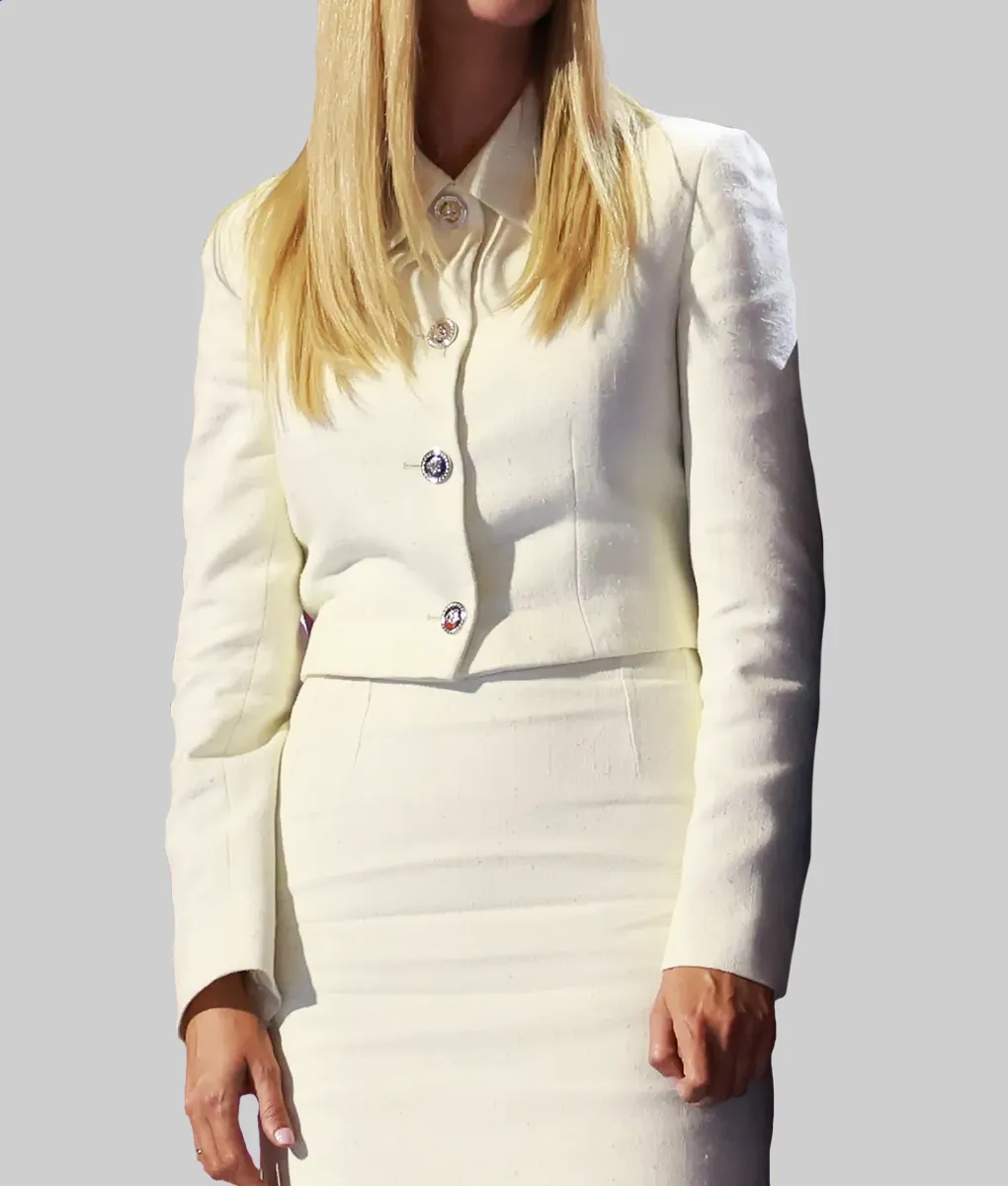 Republican National Convention Ivanka Trump White Button Up Cropped Jacket | The Leather City