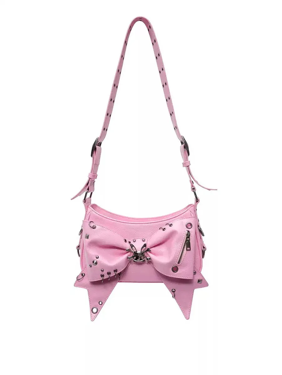 Ribbon Leather Studs Bag