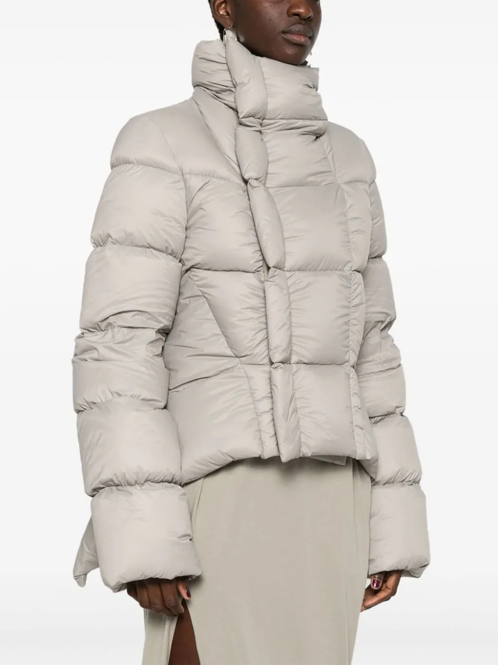 Rick Owens    Rick Owens Funnel Neck Cropped Padded Jacket