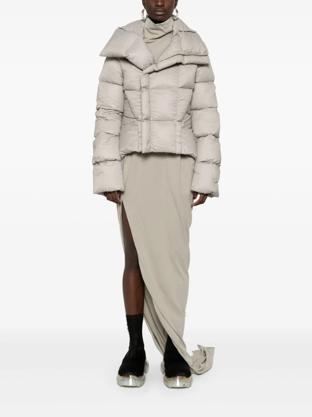 Rick Owens    Rick Owens Funnel Neck Cropped Padded Jacket