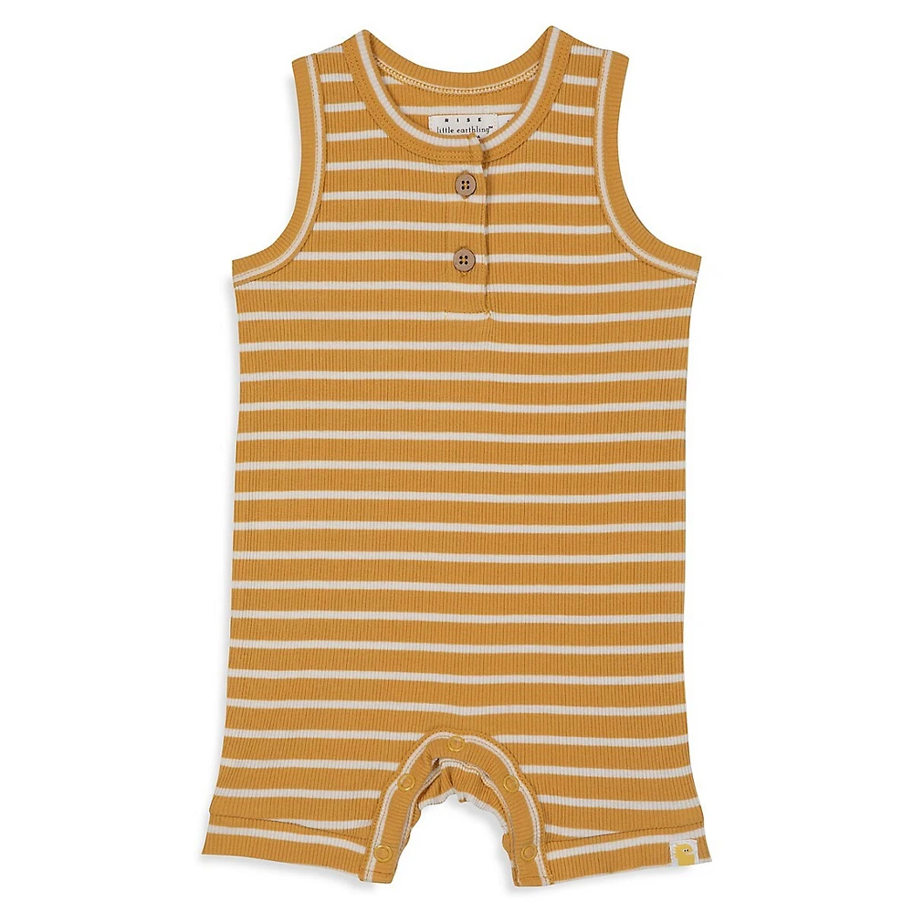 RISE LITTLE EARTHLING Baby Boy's Play Sleeveless Rib Romper