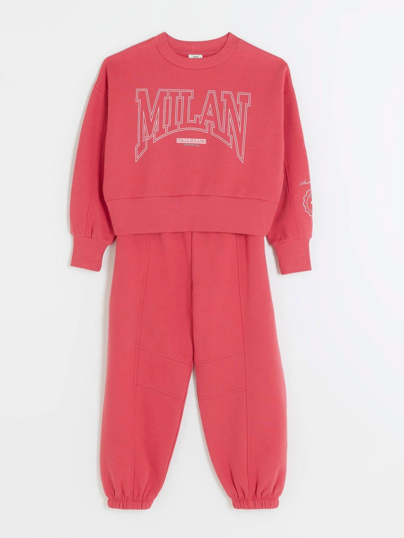 River Island Girls Milan Sweatshirt And Joggers Set - Pink