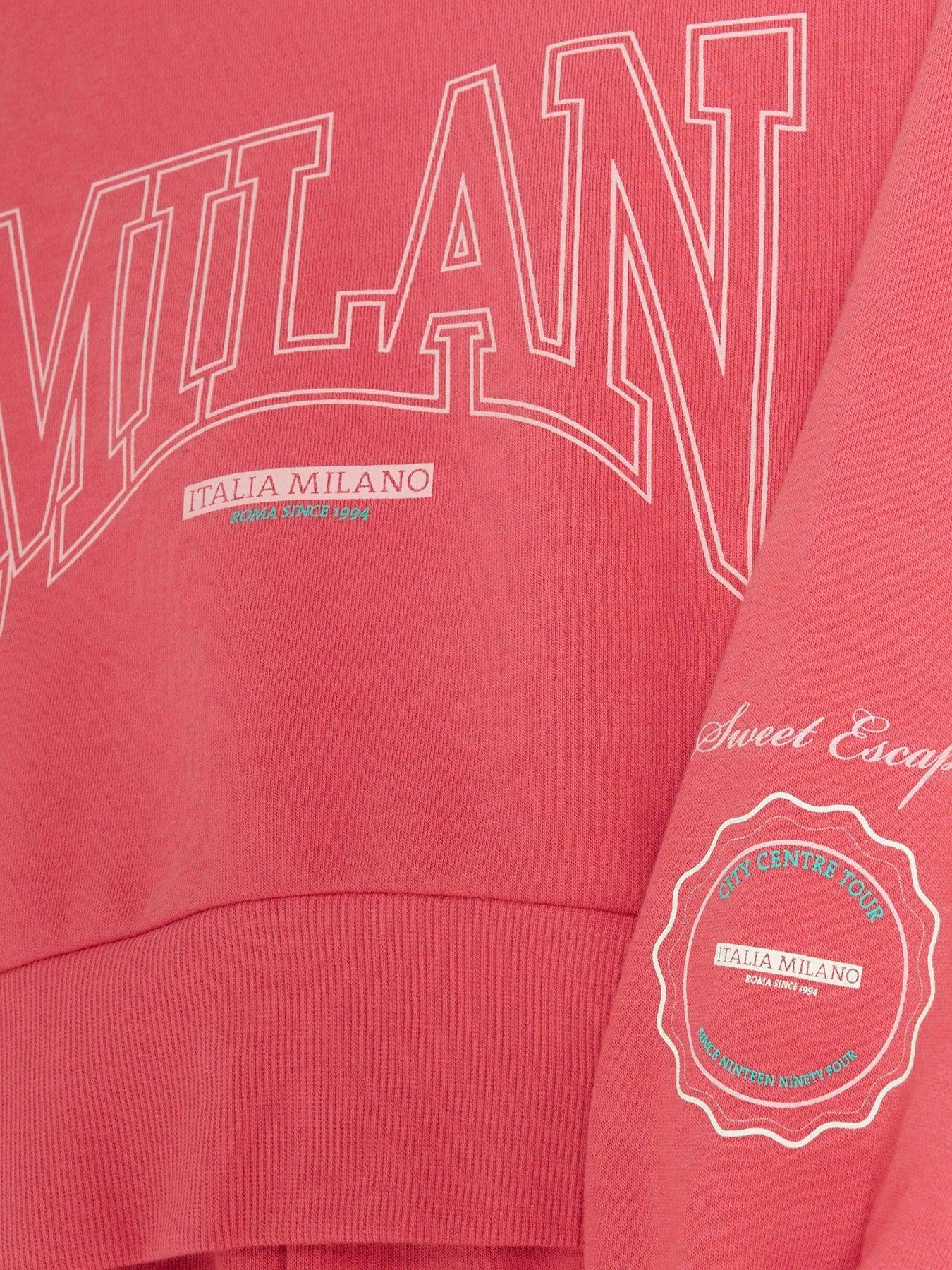 River Island Girls Milan Sweatshirt And Joggers Set - Pink