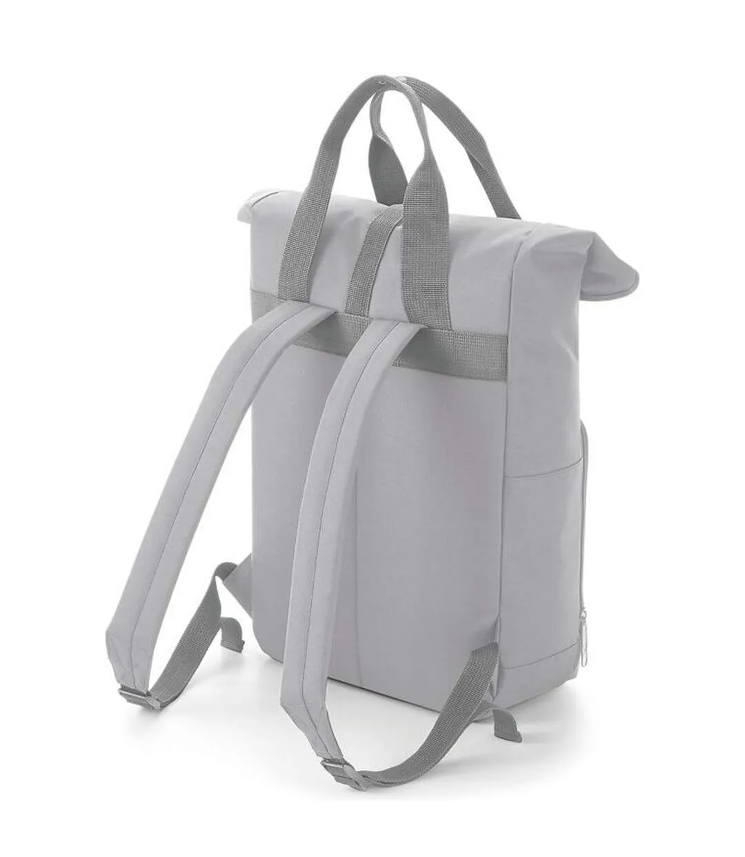 Roll top twin handle backpack one size light grey Bagbase