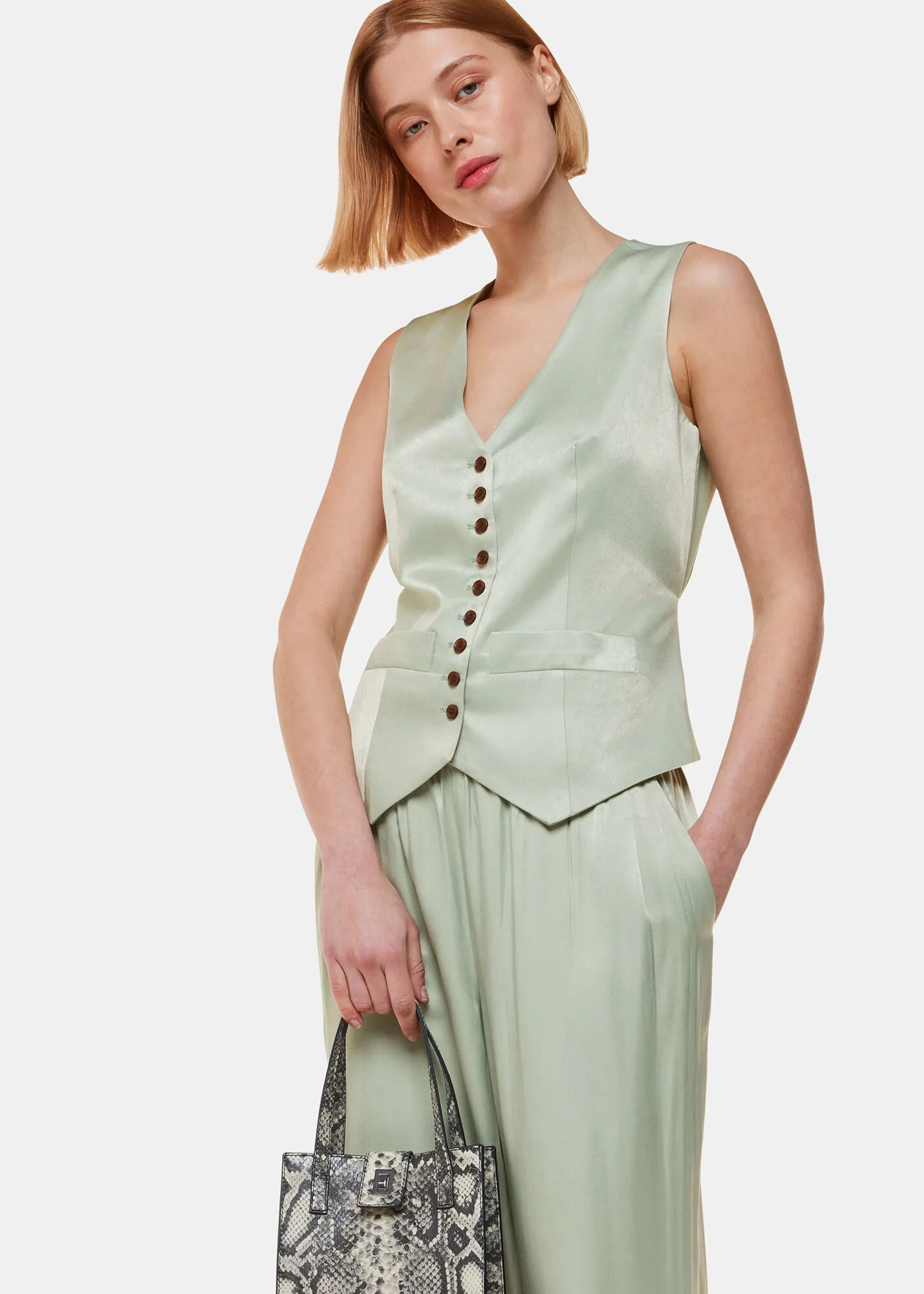 Sage Green Rita Luxe Waistcoat