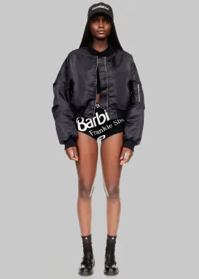 Sana Oversized Cropped Bomber x Barbie - Black