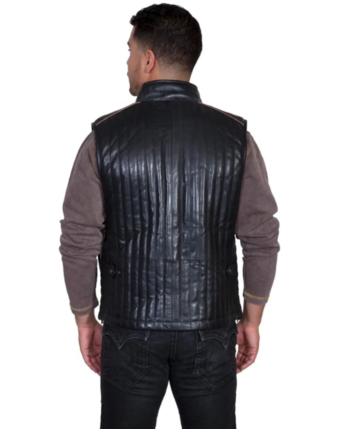 Scully Men's Quilted Two Tone Leather Vest