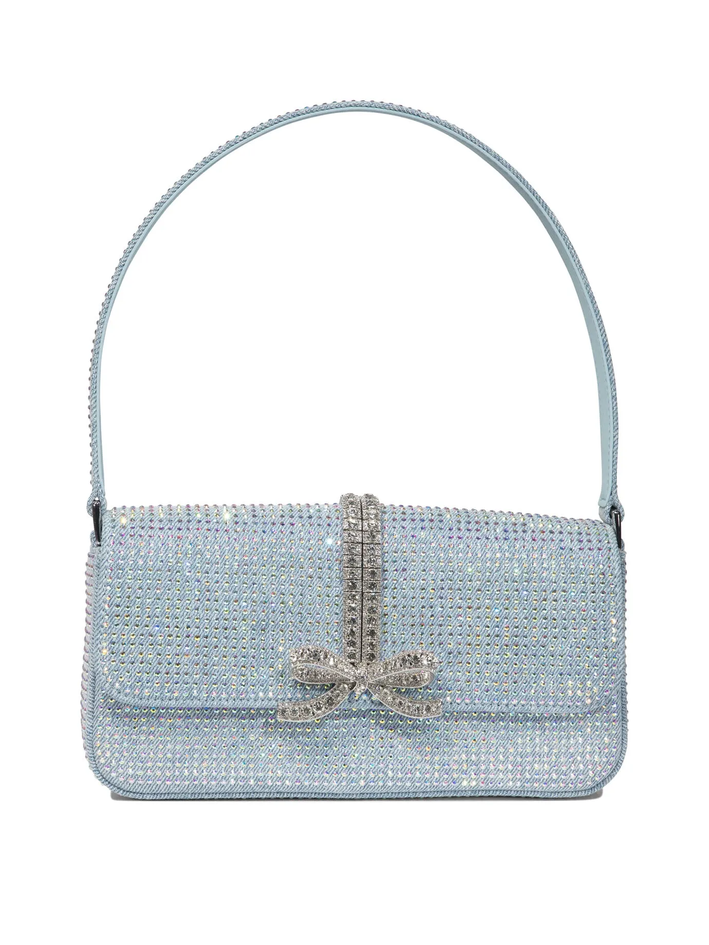 Self Portrait    Self Portrait Rhinestone Denim Shoulder Bag