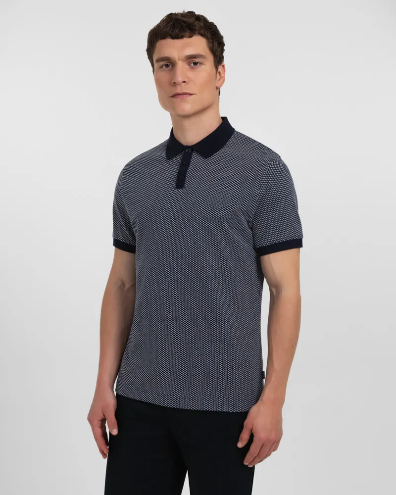 Short Sleeve Jacquard Polo Shirt