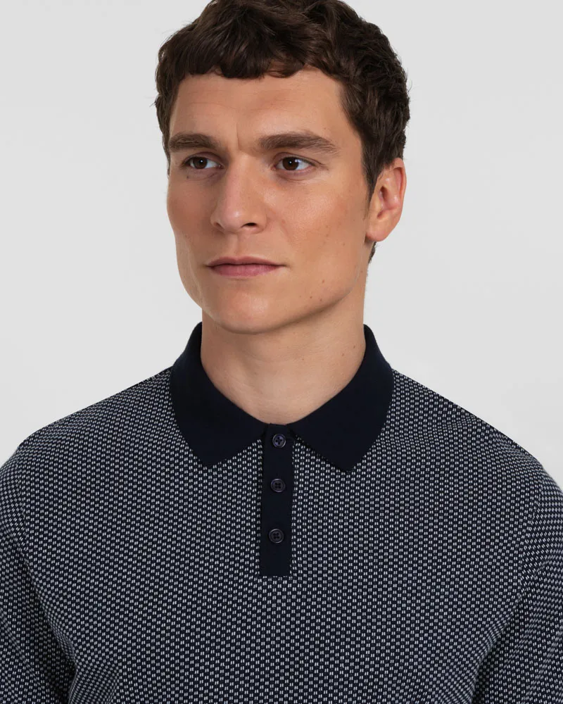 Short Sleeve Jacquard Polo Shirt