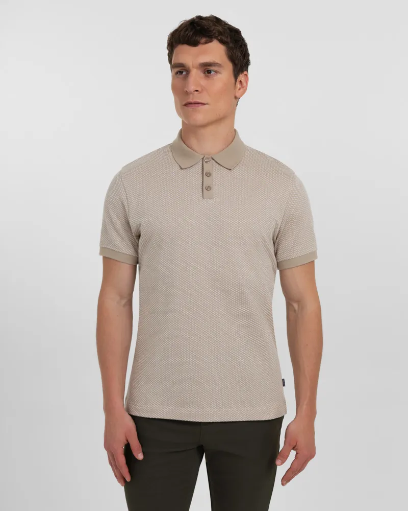 Short Sleeve Jacquard Polo Shirt