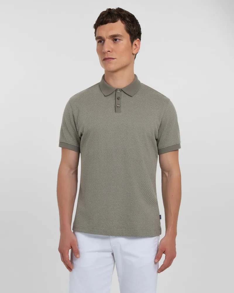 Short Sleeve Jacquard Polo Shirt