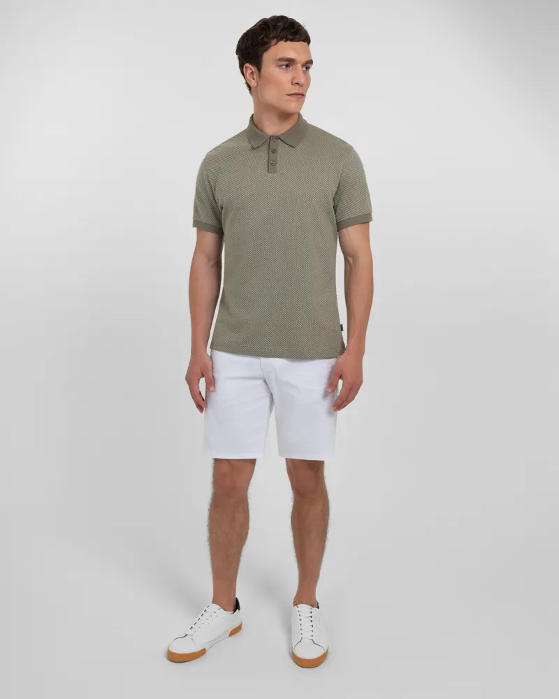 Short Sleeve Jacquard Polo Shirt