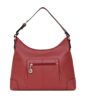 Shoulder bag with 1 handle in carmine calfskin 462042