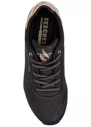 Skechers Ladies Black Uno Shimmer Away Trainers | Grattan