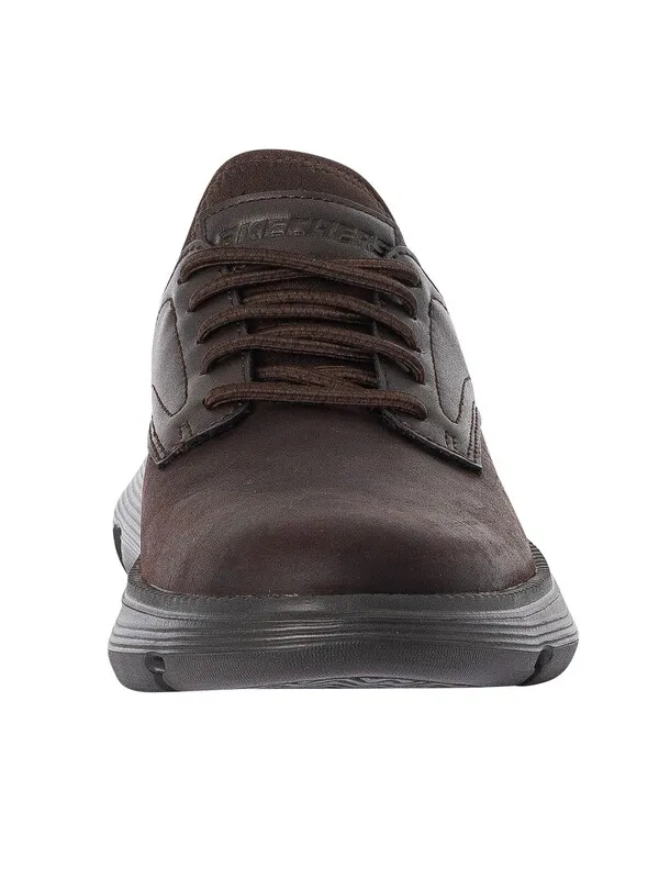 Skechers Slip-ins Garza Leather Trainers - Chocolate